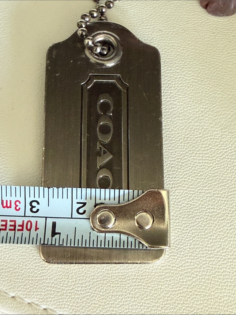 Coach large silver/ chrome metal hang tag - Picture 7 of 8